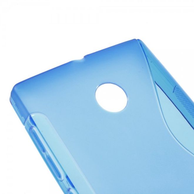 Microsoft Lumia 435 Elastisches Plastik Case S-Shape - blau