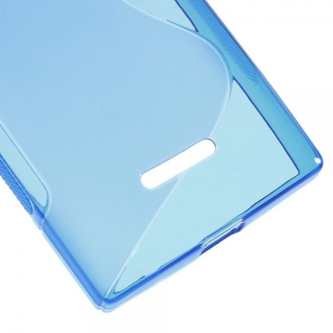 Microsoft Lumia 435 Elastisches Plastik Case S-Shape - blau