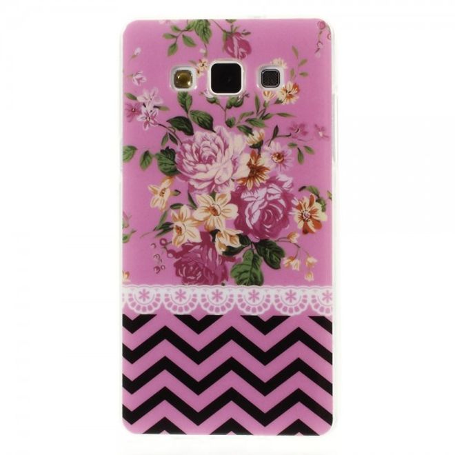 Samsung Galaxy A5 Elastisches Plastik Case mit Blumenstrauss und Muster