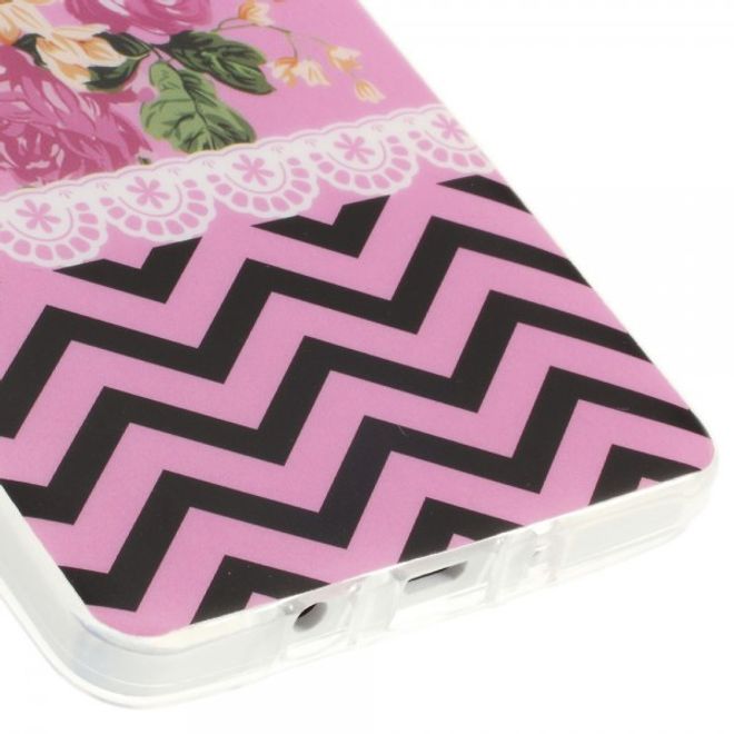 Samsung Galaxy A5 Elastisches Plastik Case mit Blumenstrauss und Muster