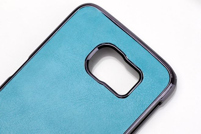 Samsung Galaxy S6 Plastik Case mit lederartiger Oberfläche - blau
