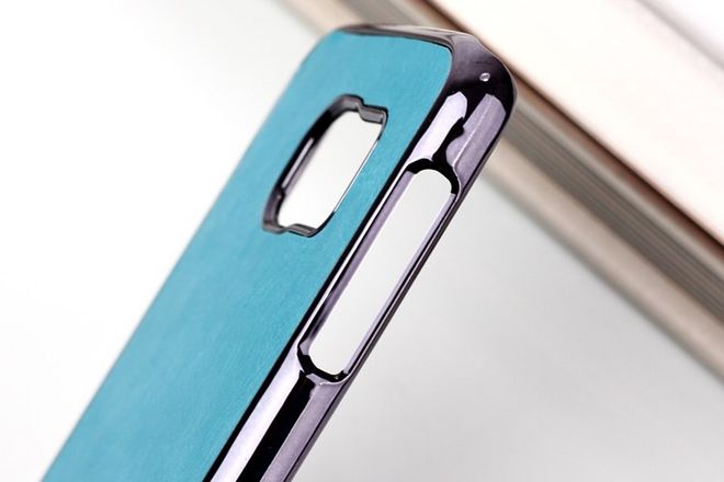 Samsung Galaxy S6 Plastik Case mit lederartiger Oberfläche - blau