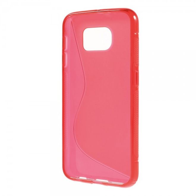 Samsung Galaxy S6 Elastisches Plastik Case S-Shape - rot