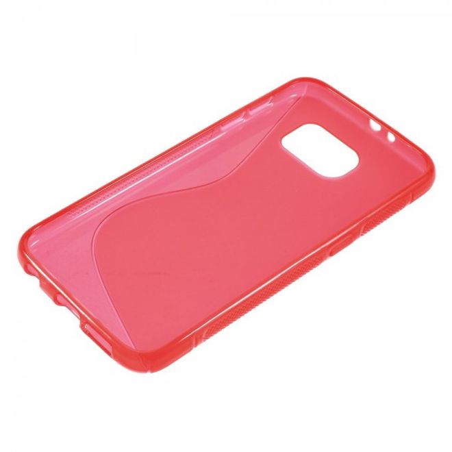 Samsung Galaxy S6 Elastisches Plastik Case S-Shape - rot