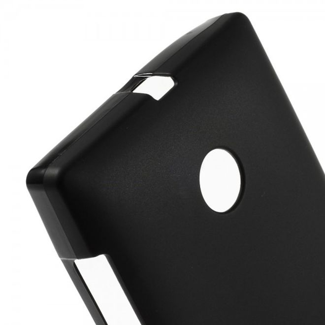Microsoft Lumia 435/435 Dual Mattes, elastisches Plastik Case - schwarz