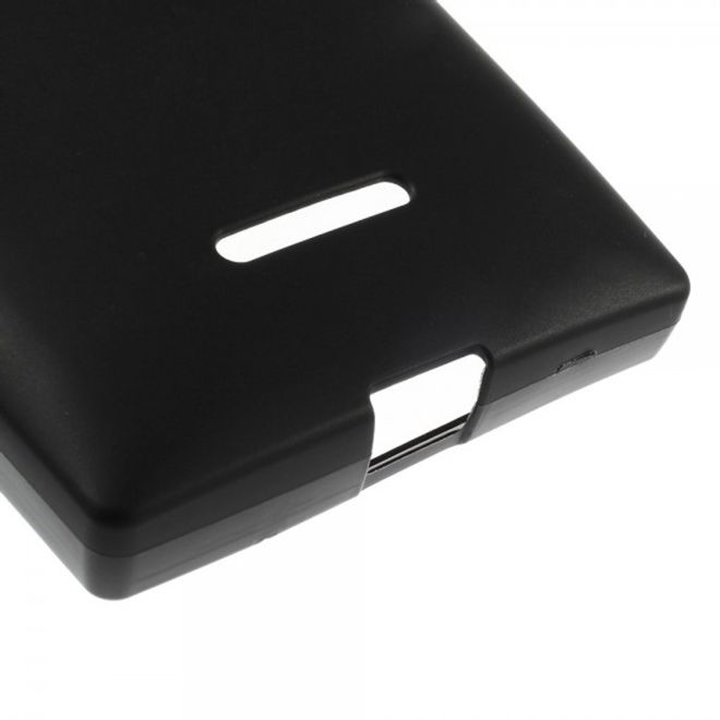 Microsoft Lumia 435/435 Dual Mattes, elastisches Plastik Case - schwarz