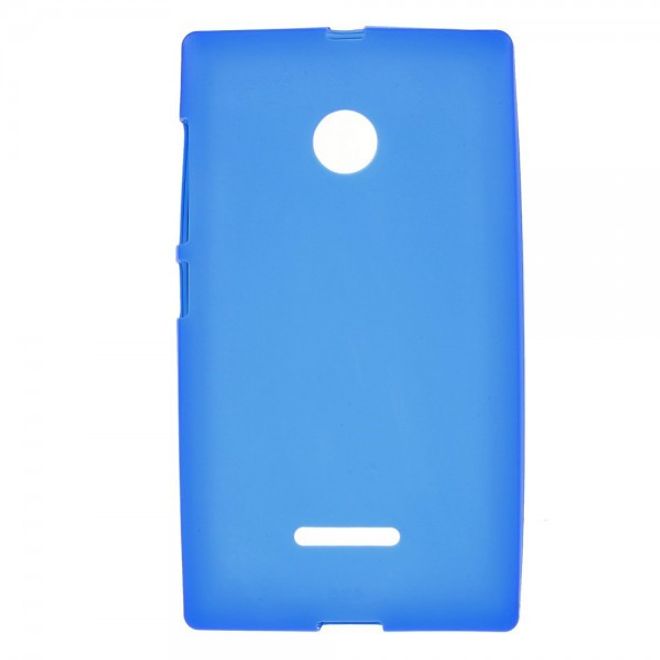 Microsoft Lumia 435/435 Dual Mattes, elastisches Plastik Case - blau