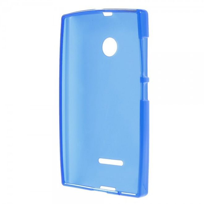 Microsoft Lumia 435/435 Dual Mattes, elastisches Plastik Case - blau
