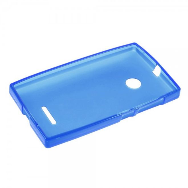 Microsoft Lumia 435/435 Dual Mattes, elastisches Plastik Case - blau