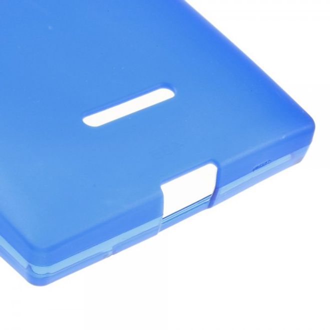 Microsoft Lumia 435/435 Dual Mattes, elastisches Plastik Case - blau