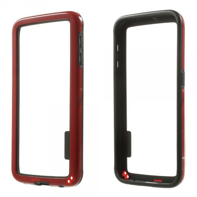 Samsung Galaxy S6 Elastischer Plastik Bumper - rot