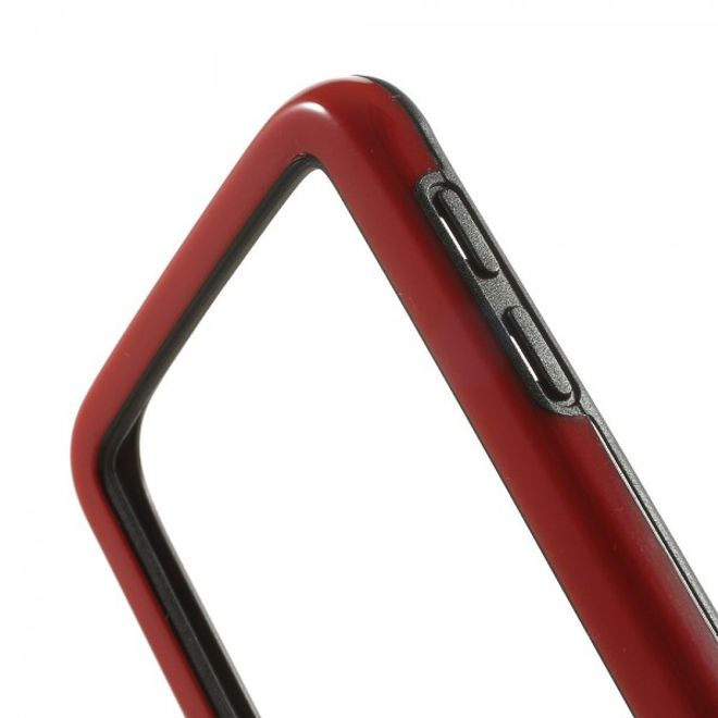 Samsung Galaxy S6 Elastischer Plastik Bumper - rot