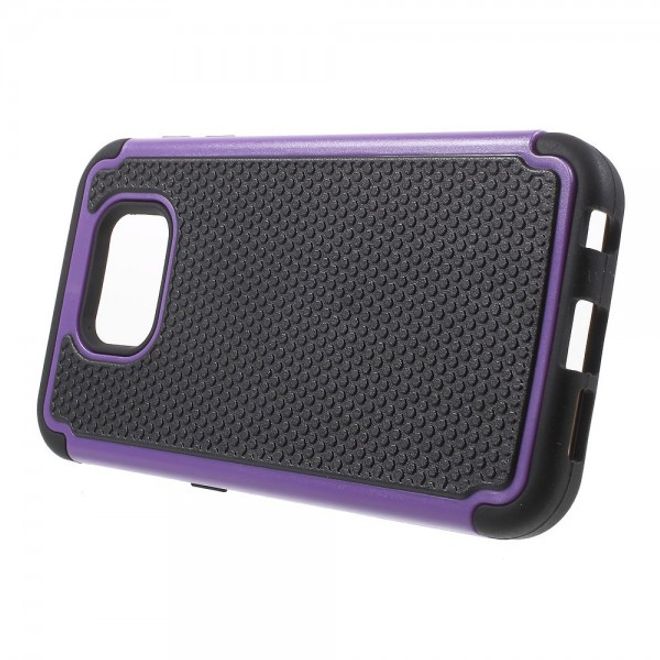 Samsung Galaxy S6 Elastisches Plastik und Silikon Case mit markanter Oberfläche - purpur