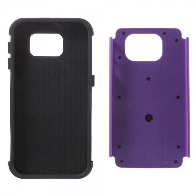 Samsung Galaxy S6 Elastisches Plastik und Silikon Case mit markanter Oberfläche - purpur