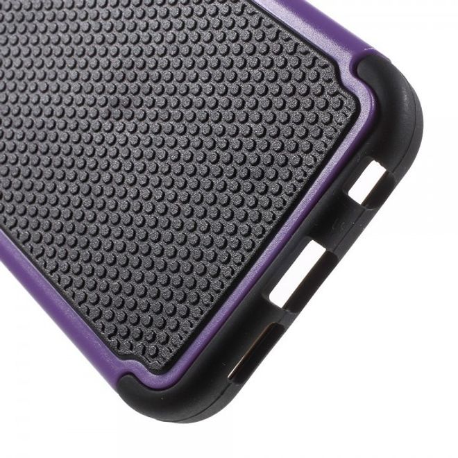 Samsung Galaxy S6 Elastisches Plastik und Silikon Case mit markanter Oberfläche - purpur