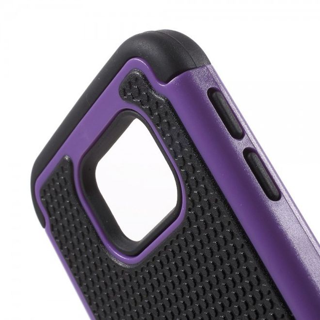 Samsung Galaxy S6 Elastisches Plastik und Silikon Case mit markanter Oberfläche - purpur