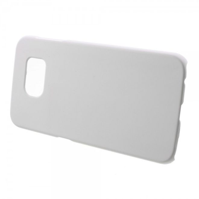 Samsung Galaxy S6 Gummiertes Hart Plastik Case - weiss