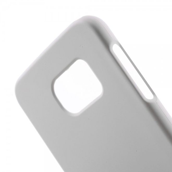 Samsung Galaxy S6 Gummiertes Hart Plastik Case - weiss