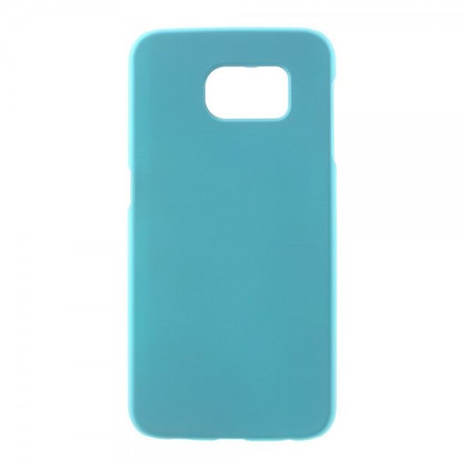Samsung Galaxy S6 Gummiertes Hart Plastik Case - hellblau