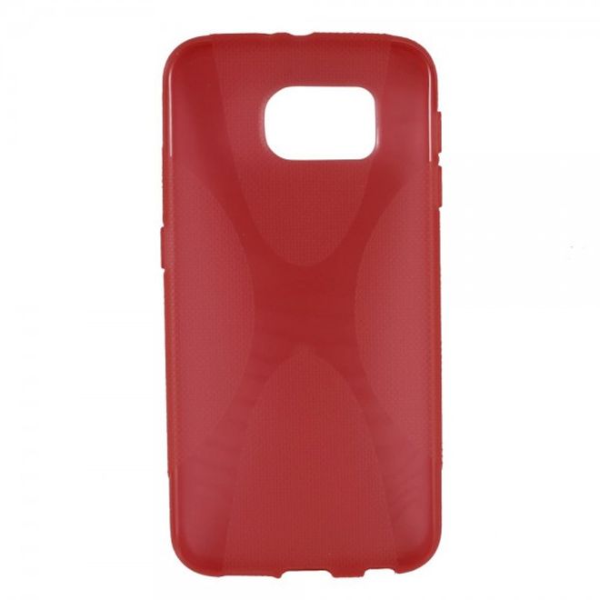 Samsung Galaxy S6 Elastisches Plastik Case X-Shape - rot