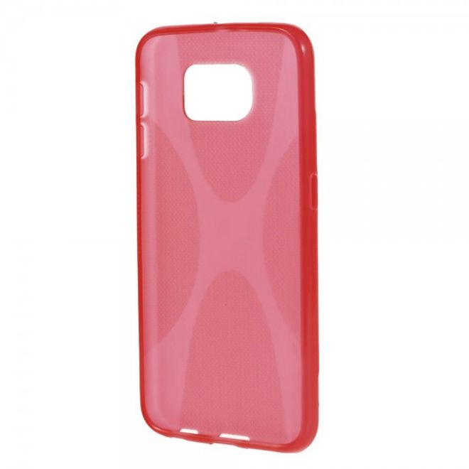 Samsung Galaxy S6 Elastisches Plastik Case X-Shape - rot