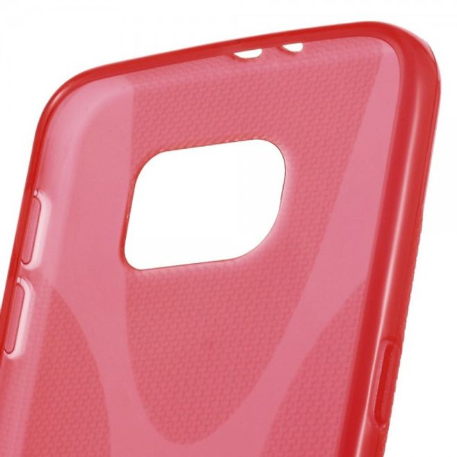 Samsung Galaxy S6 Elastisches Plastik Case X-Shape - rot