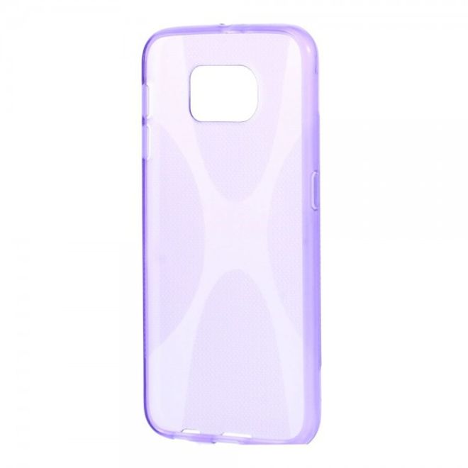 Samsung Galaxy S6 Elastisches Plastik Case X-Shape - purpur
