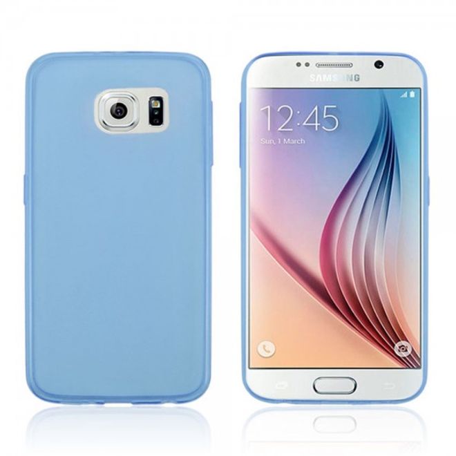 Samsung Galaxy S6 Elastisches Plastik Case mit Tupfmuster - blau