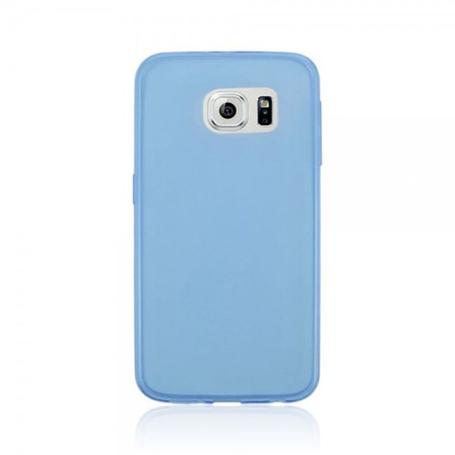 Samsung Galaxy S6 Elastisches Plastik Case mit Tupfmuster - blau
