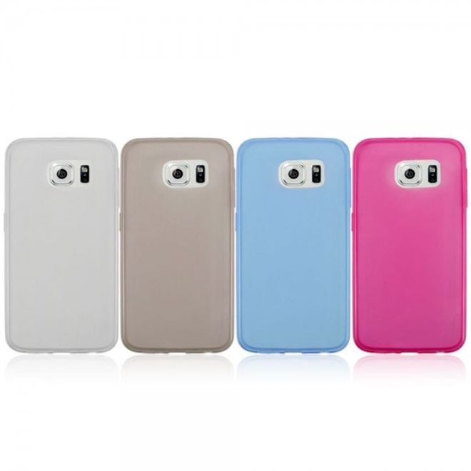 Samsung Galaxy S6 Elastisches Plastik Case mit Tupfmuster - blau