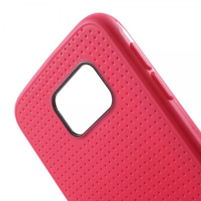 Samsung Galaxy S6 Elastisches Plastik Case mit Gittermuster - rosa
