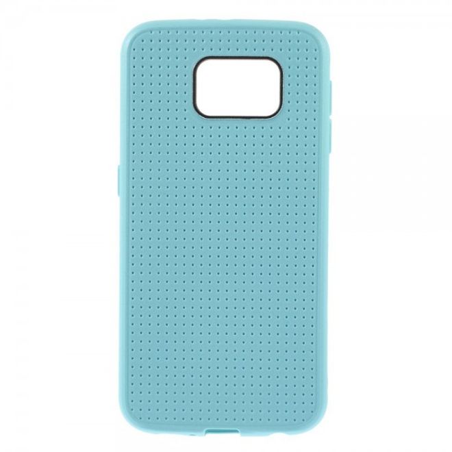 Samsung Galaxy S6 Elastisches Plastik Case mit Gittermuster - hellblau