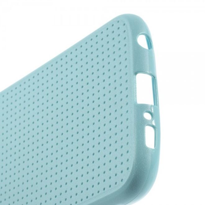 Samsung Galaxy S6 Elastisches Plastik Case mit Gittermuster - hellblau