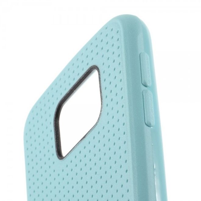 Samsung Galaxy S6 Elastisches Plastik Case mit Gittermuster - hellblau