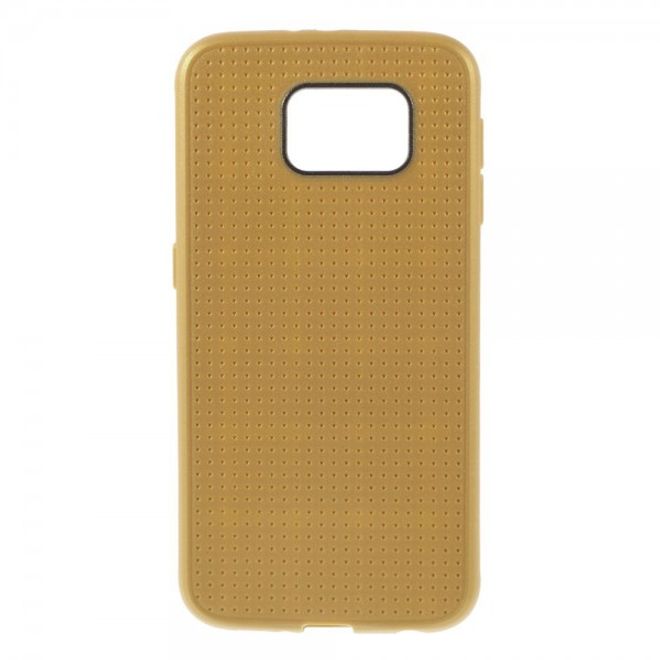 Samsung Galaxy S6 Elastisches Plastik Case mit Gittermuster - braun