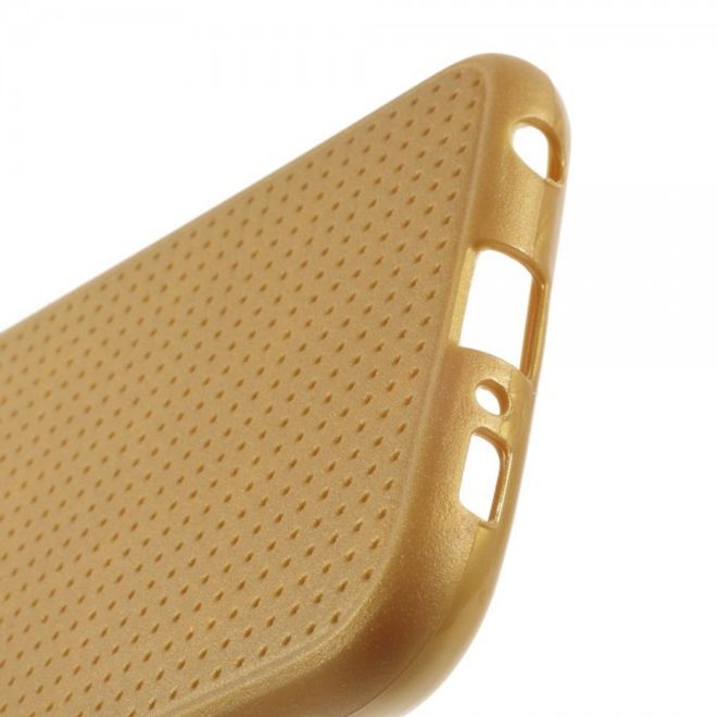 Samsung Galaxy S6 Elastisches Plastik Case mit Gittermuster - braun