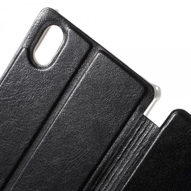 Sony Xperia M4 Aqua Leder Case mit Kreditkartenschlitz - schwarz