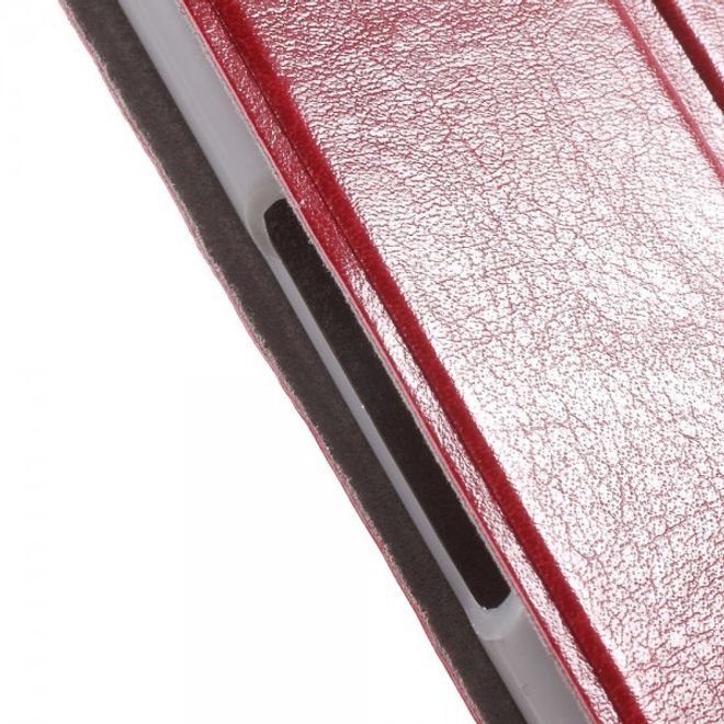 Sony Xperia M4 Aqua Leder Case mit Kreditkartenschlitz - rot