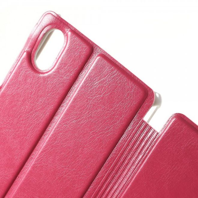Sony Xperia M4 Aqua Leder Case mit Kreditkartenschlitz - rosa