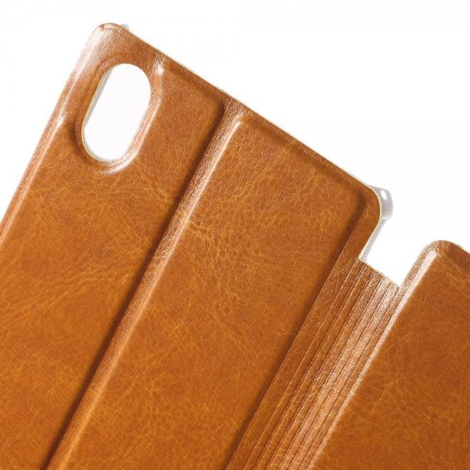 Sony Xperia M4 Aqua Leder Case mit Kreditkartenschlitz - orange