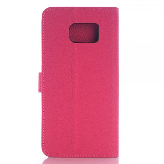 Samsung Galaxy S6 Leder Case mit markanter Litchitextur - rosa