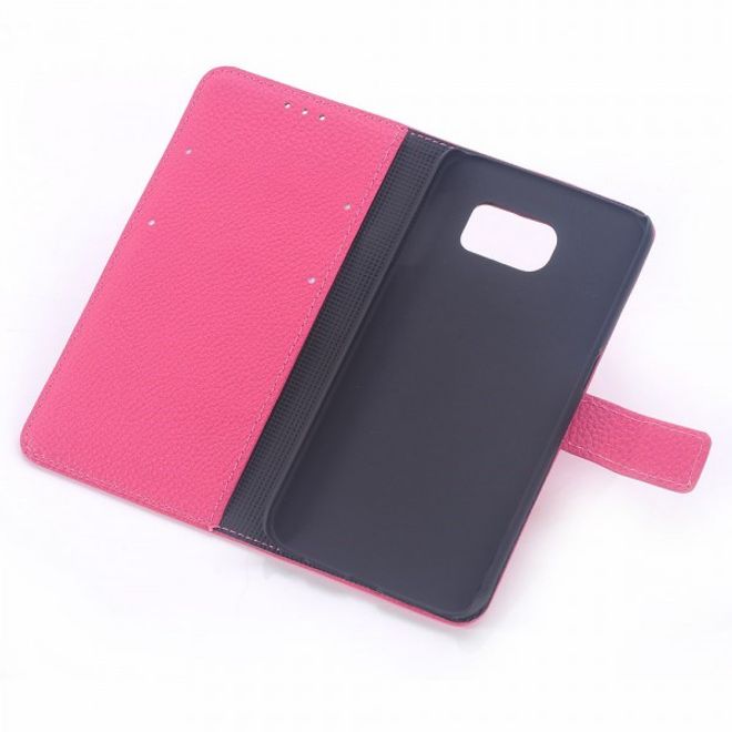 Samsung Galaxy S6 Leder Case mit markanter Litchitextur - rosa