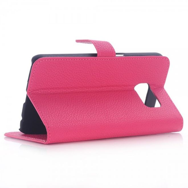 Samsung Galaxy S6 Leder Case mit markanter Litchitextur - rosa