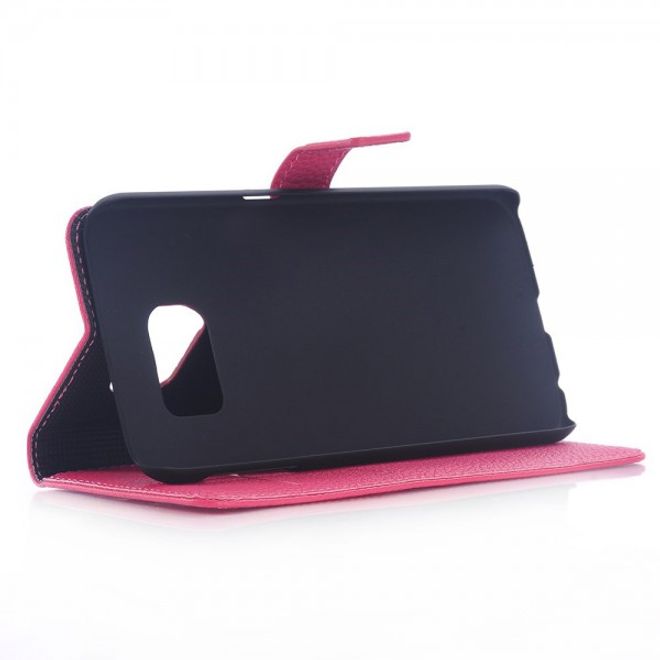 Samsung Galaxy S6 Leder Case mit markanter Litchitextur - rosa