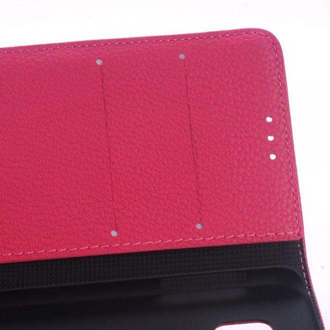 Samsung Galaxy S6 Leder Case mit markanter Litchitextur - rosa