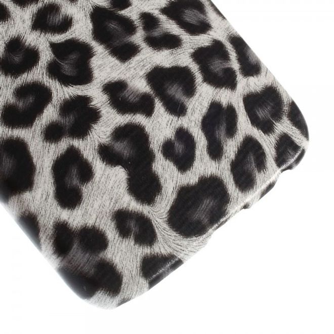 Samsung Galaxy S6 Hart Plastik Case mit Leopardmuster - weiss