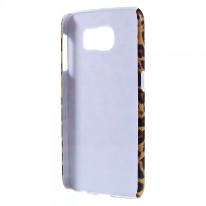 Samsung Galaxy S6 Hart Plastik Case mit Leopardmuster - braun