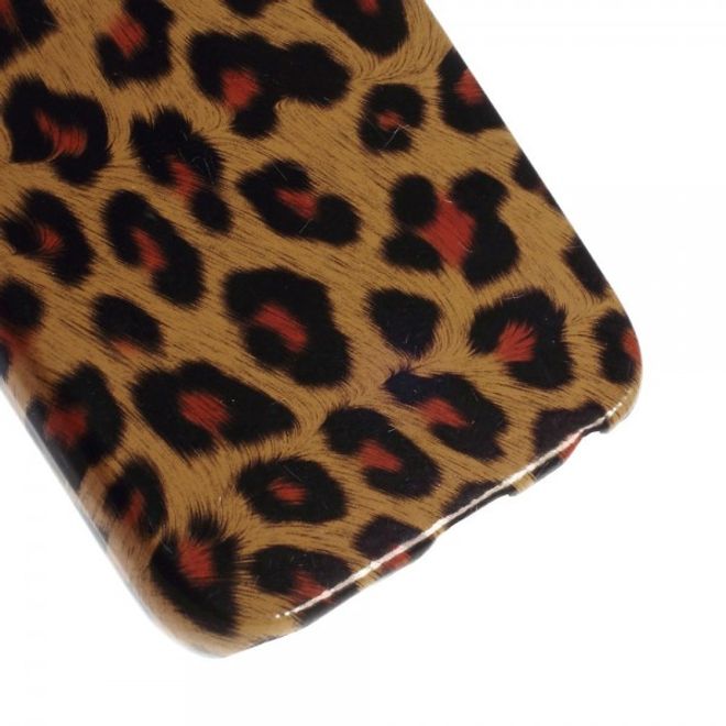 Samsung Galaxy S6 Hart Plastik Case mit Leopardmuster - braun