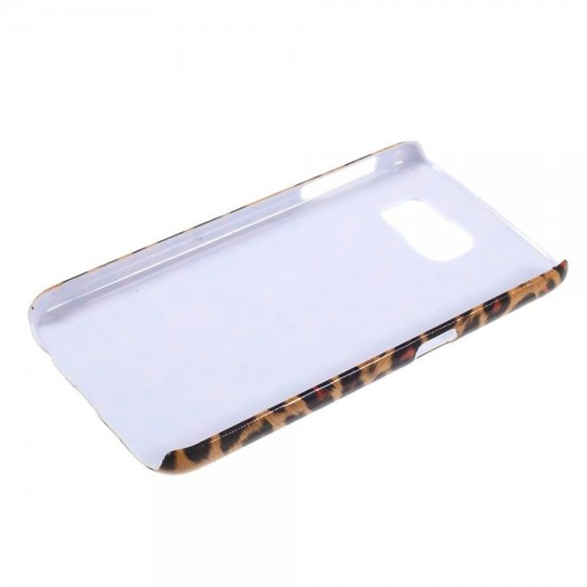 Samsung Galaxy S6 Hart Plastik Case mit Leopardmuster - braun
