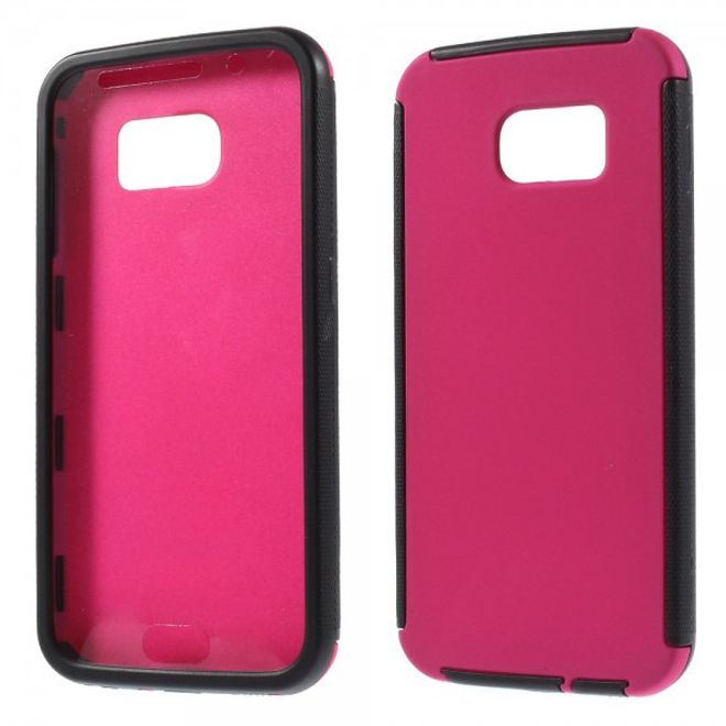 Samsung Galaxy S6 Robustes, elastisches Plastik und Silikon Case - rosa